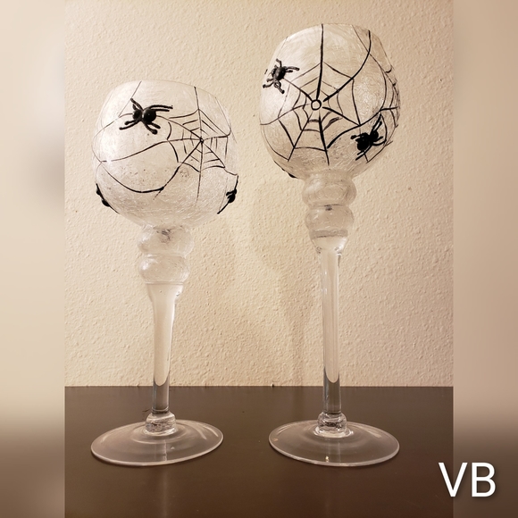 Spiderweb Candle Holders Set of 2.